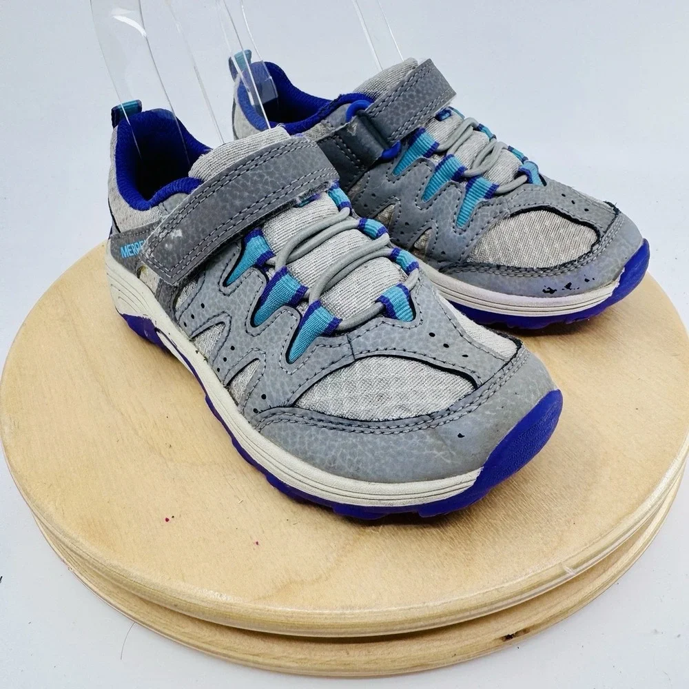 Merrell Trail Chaser Waterproof Shoes Kids 11 Gray Purple Hiking Sneakers
